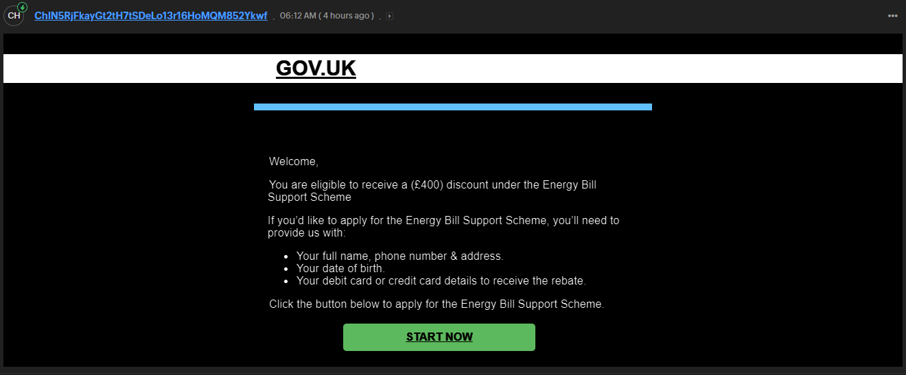 SCAM ALERT: Fake Gov.uk Energy Bill Support Scheme Emails